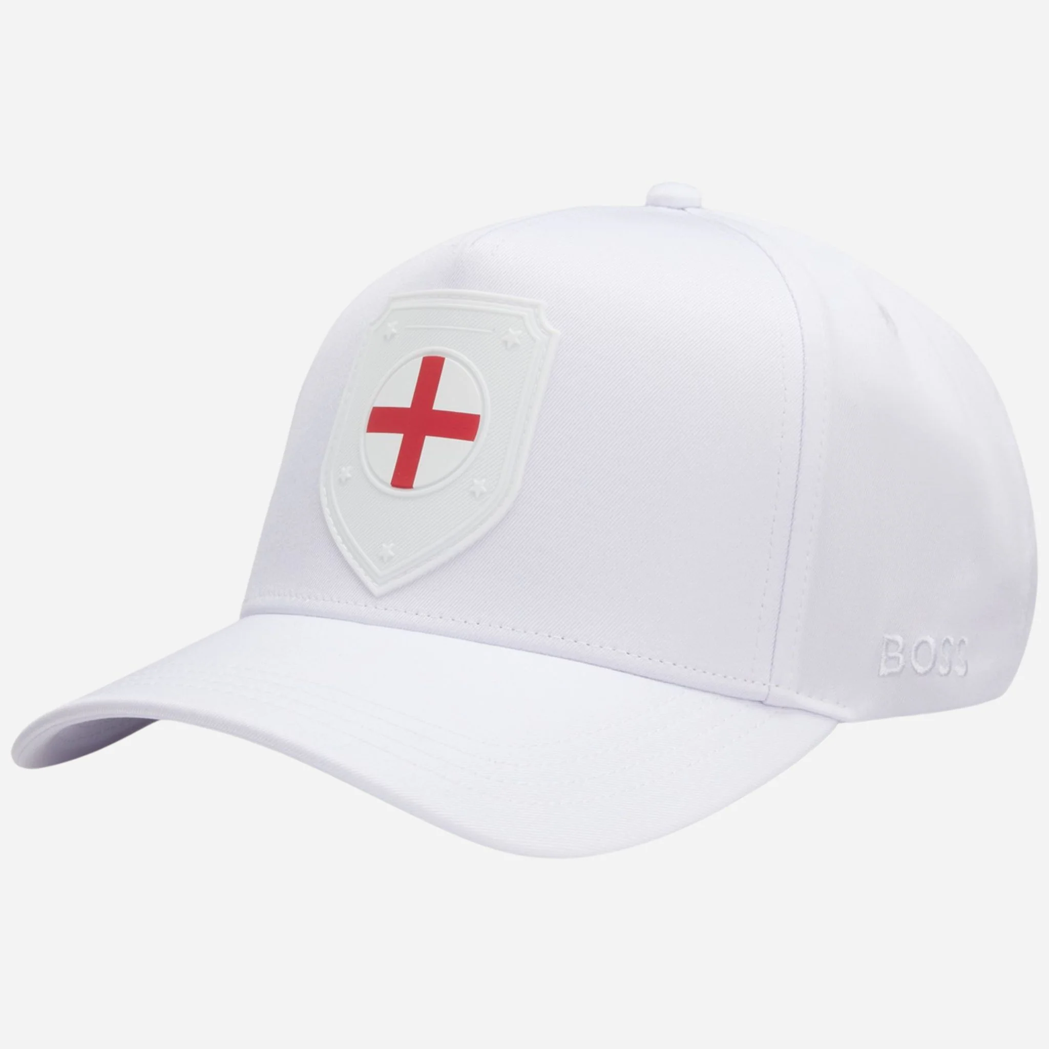 BOSS Poulin-BC D'LUX-Flag White Polyester Twill Cap with England Flag Badge