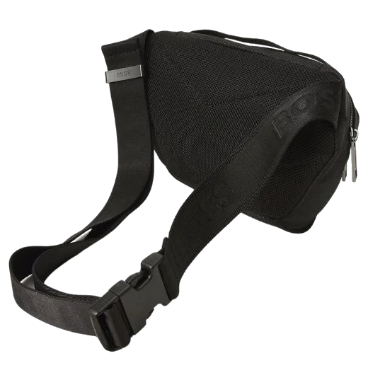 BOSS Ray Black Fabric Zipped Bumbag with Signature Trims - Image 2