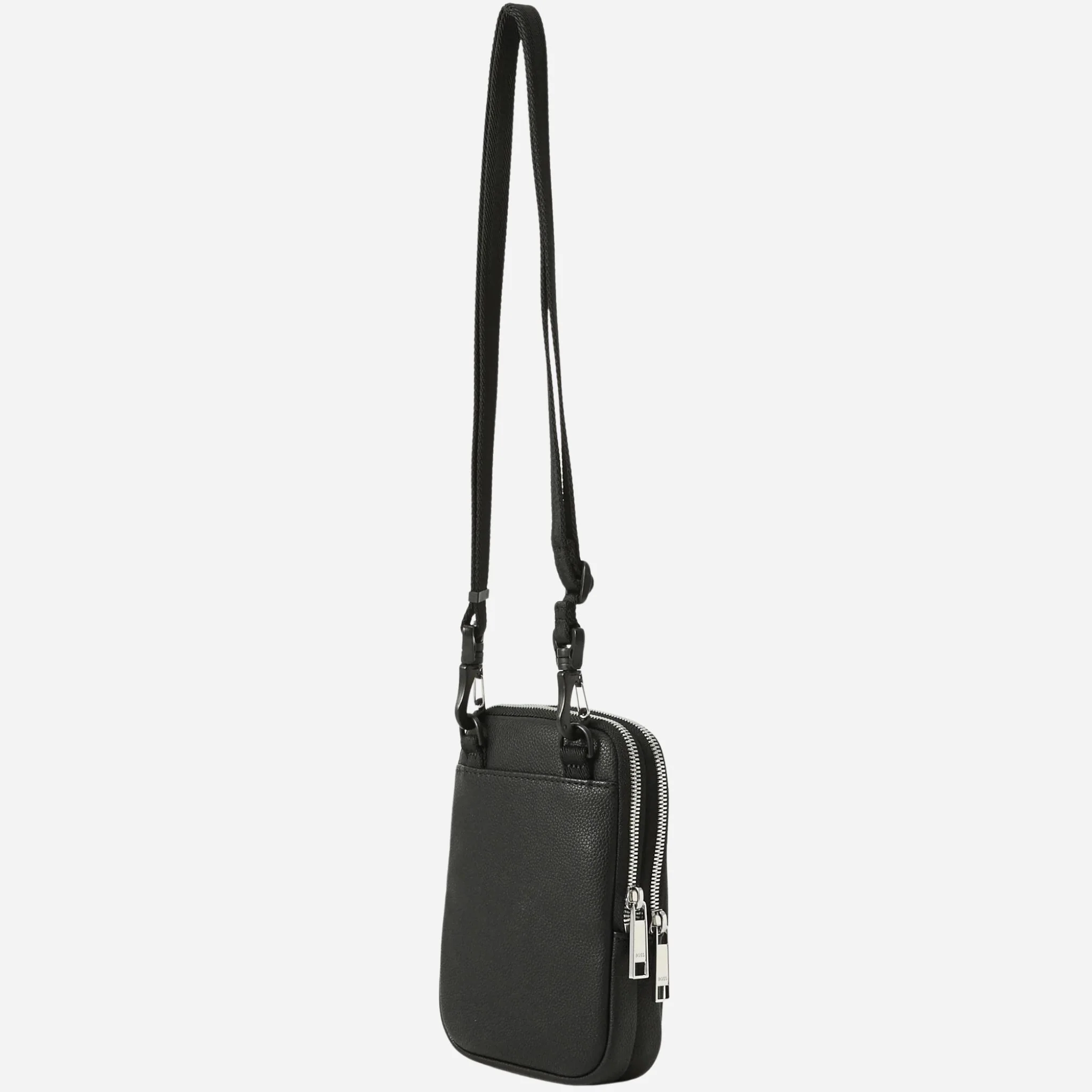 BOSS Ray Black Faux Leather Neck Clutch Bag N with Logo and Signature Three Stripes - Image 2