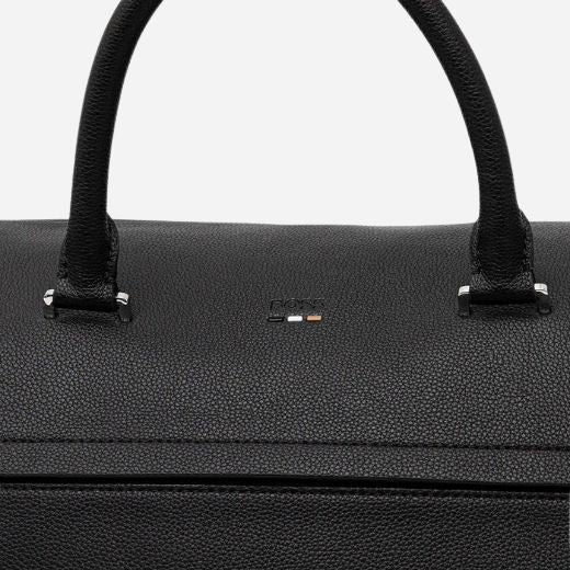 BOSS Ray Black Faux Leather Soft Holdall - Image 5