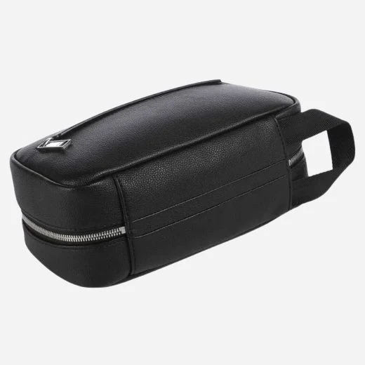 BOSS Ray Black Faux Leather Travel Wash Bag - Image 4