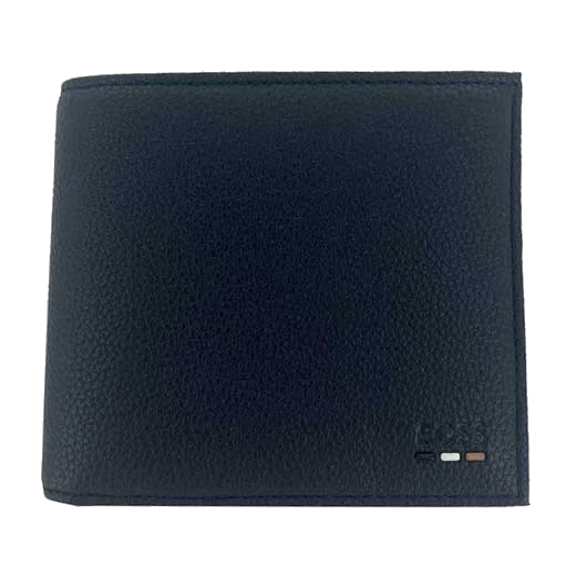 BOSS Ray Faux Dark Blue Leather Wallet 4CC Coin Case