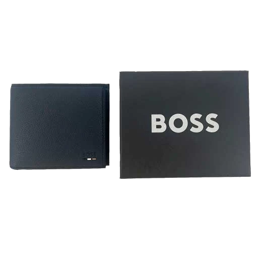 BOSS Ray Faux Dark Blue Leather Wallet 4CC Coin Case - Image 3