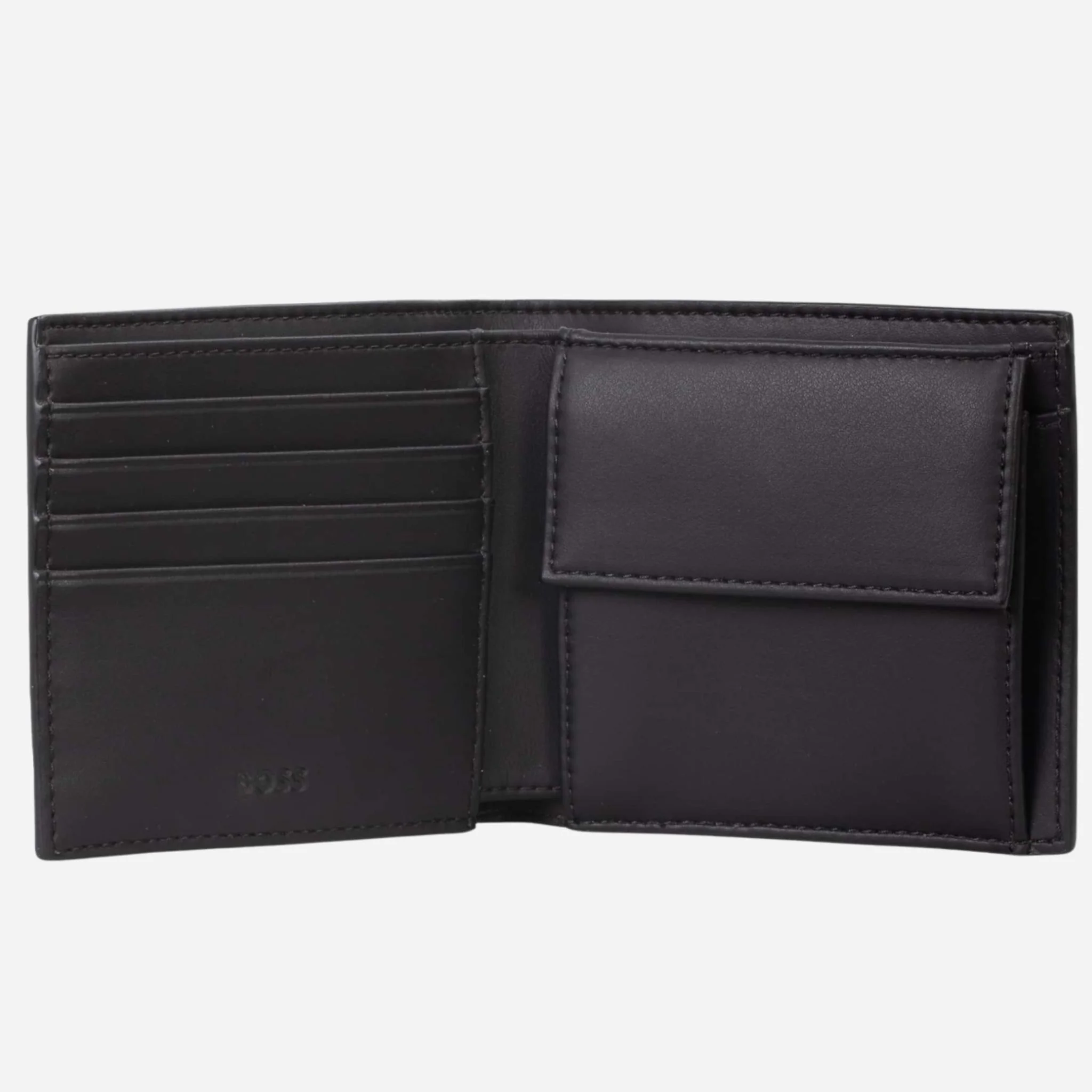 BOSS Ray MS 4CC Black Bifold Wallet with Coin Pouch - Image 2