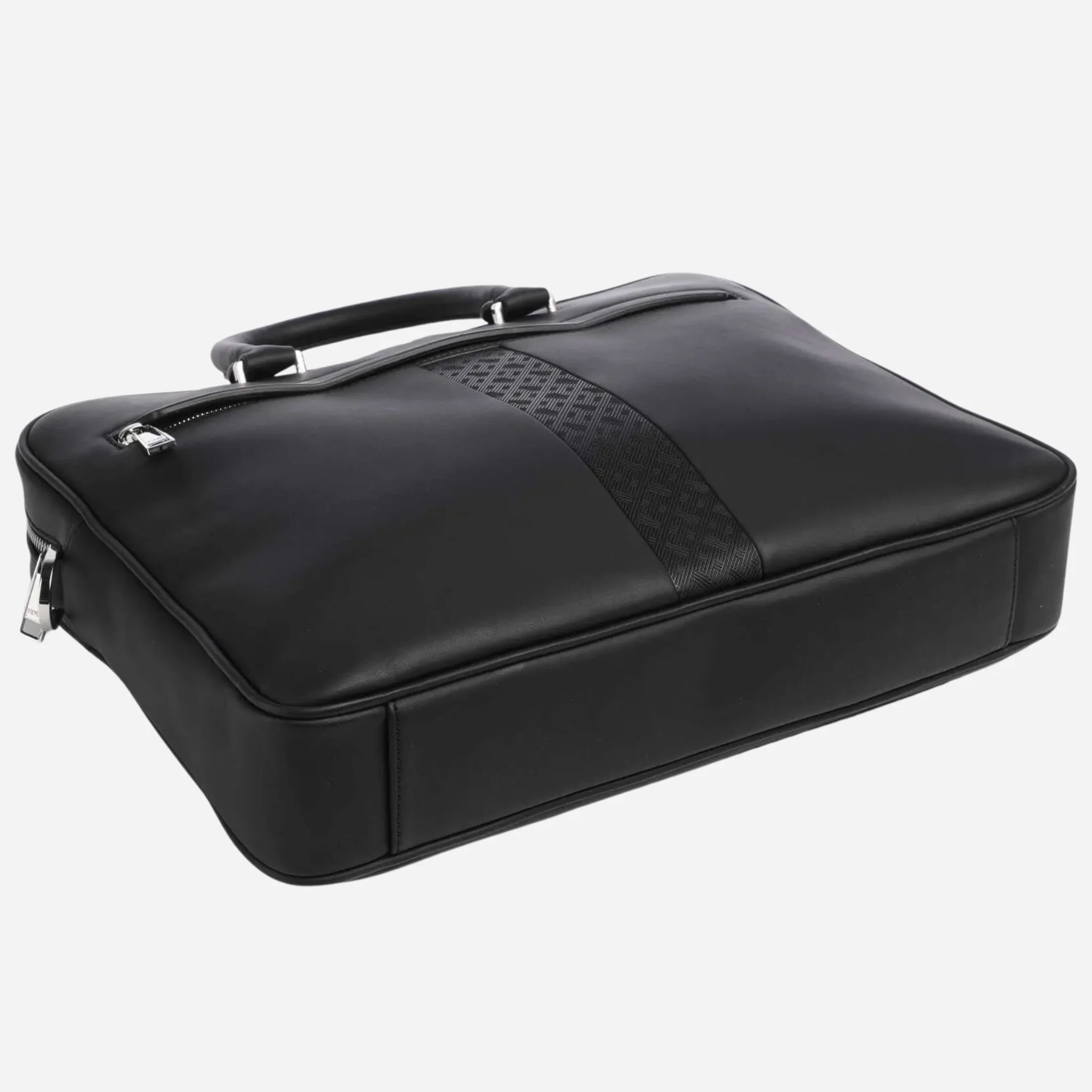 BOSS Ray MS Black Faux Leather Document Case with Pattern Detail - Image 5