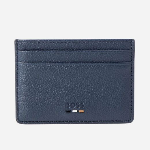 BOSS Ray Navy Blue Grained Faux Leather 4CC Card Holder