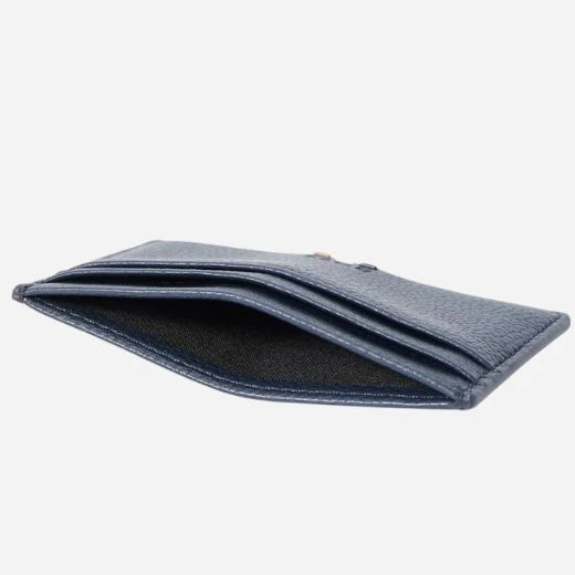 BOSS Ray Navy Blue Grained Faux Leather 4CC Card Holder - Image 3