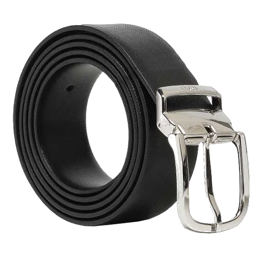 BOSS Reversible Black Leather Giffly Pin & Plaque Buckle Set - Image 3