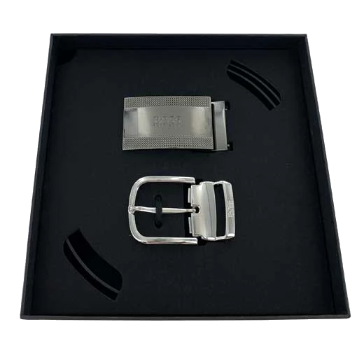 BOSS Reversible Black Leather Giffly Pin & Plaque Buckle Set - Image 5