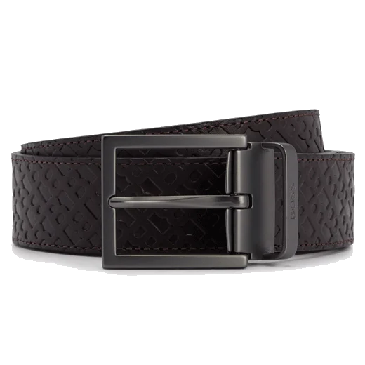 BOSS Reversible Dark Brown Otrip B Monogram Belt