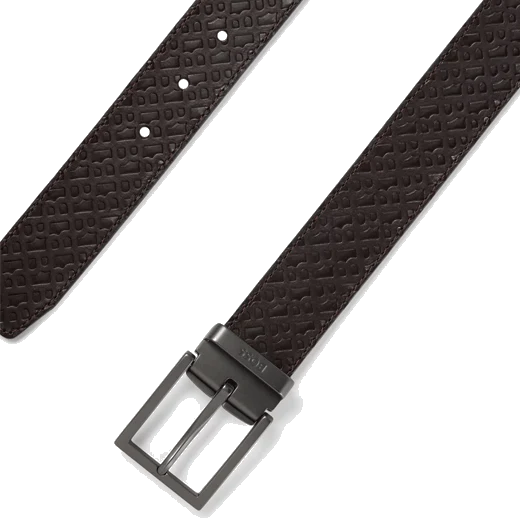BOSS Reversible Dark Brown Otrip B Monogram Belt - Image 2