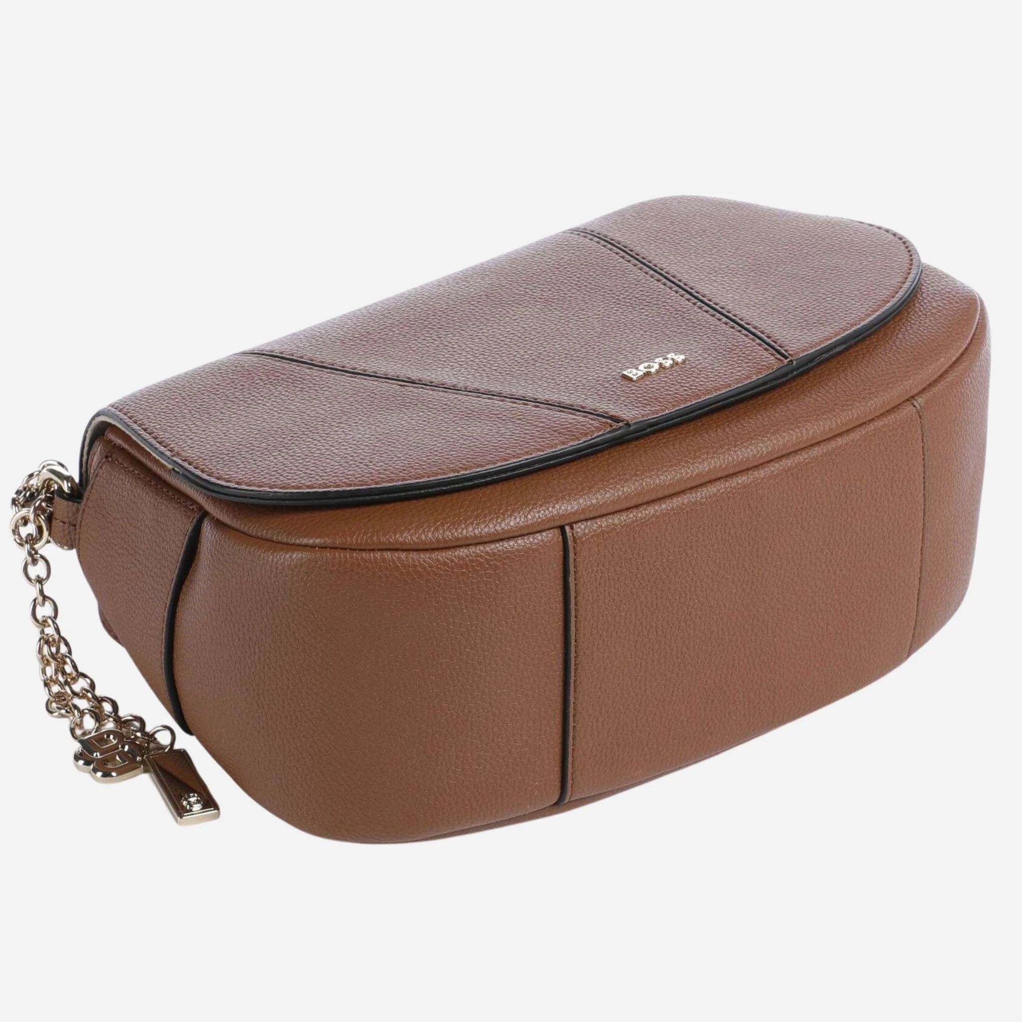 BOSS Salley Brown Saddle Bag with Metal Logo - Image 5