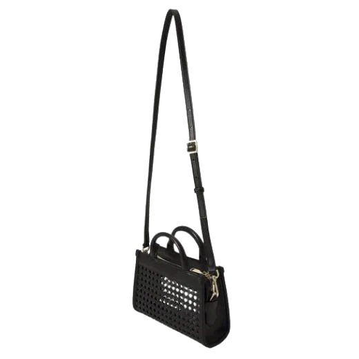 BOSS Sandy Black Faux Leather Woven Mini Tote Bag - Image 2