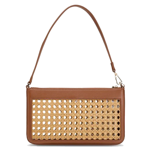 BOSS Sandy Brown Faux Leather Woven Shoulder Bag - Image 2