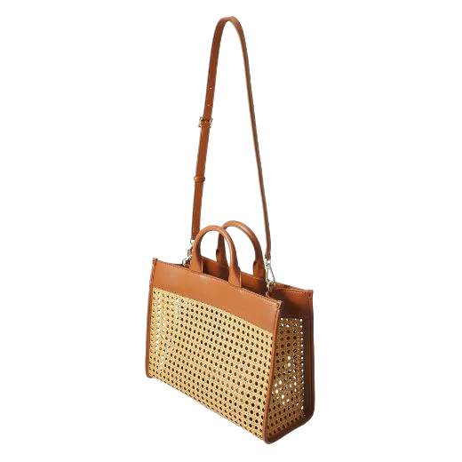 BOSS Sandy Brown Faux Leather Woven Tote Bag - Image 2