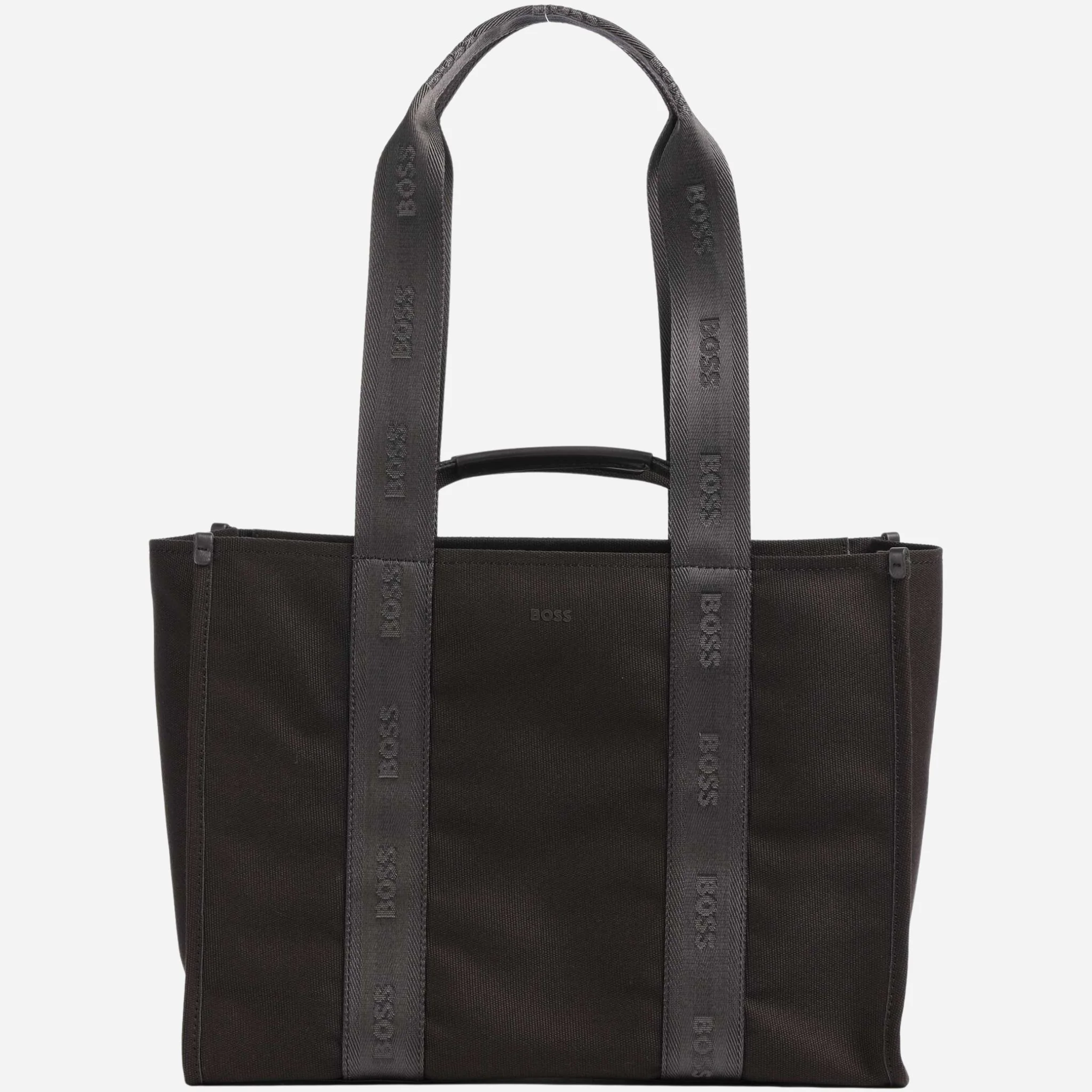 BOSS Sandy Dark Brown Zip Tote Bag with Logo Detailing