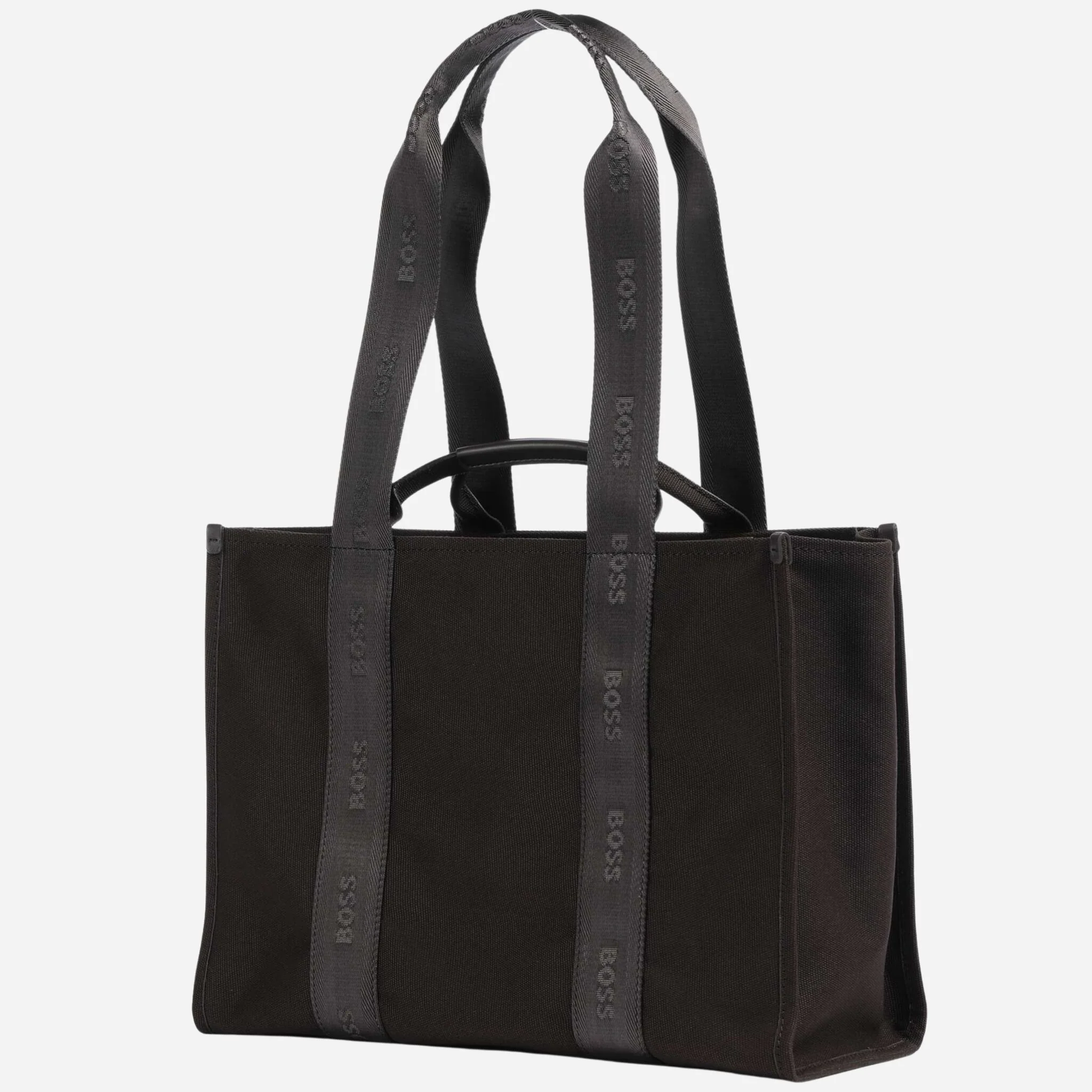 BOSS Sandy Dark Brown Zip Tote Bag with Logo Detailing - Image 2