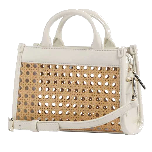 BOSS Sandy White Faux Leather Woven Mini Tote Bag - Image 2