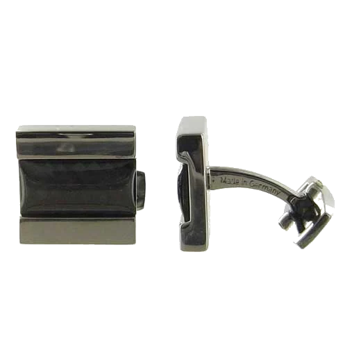 BOSS Square Grey Carbon T-Leo Cufflinks - Image 3