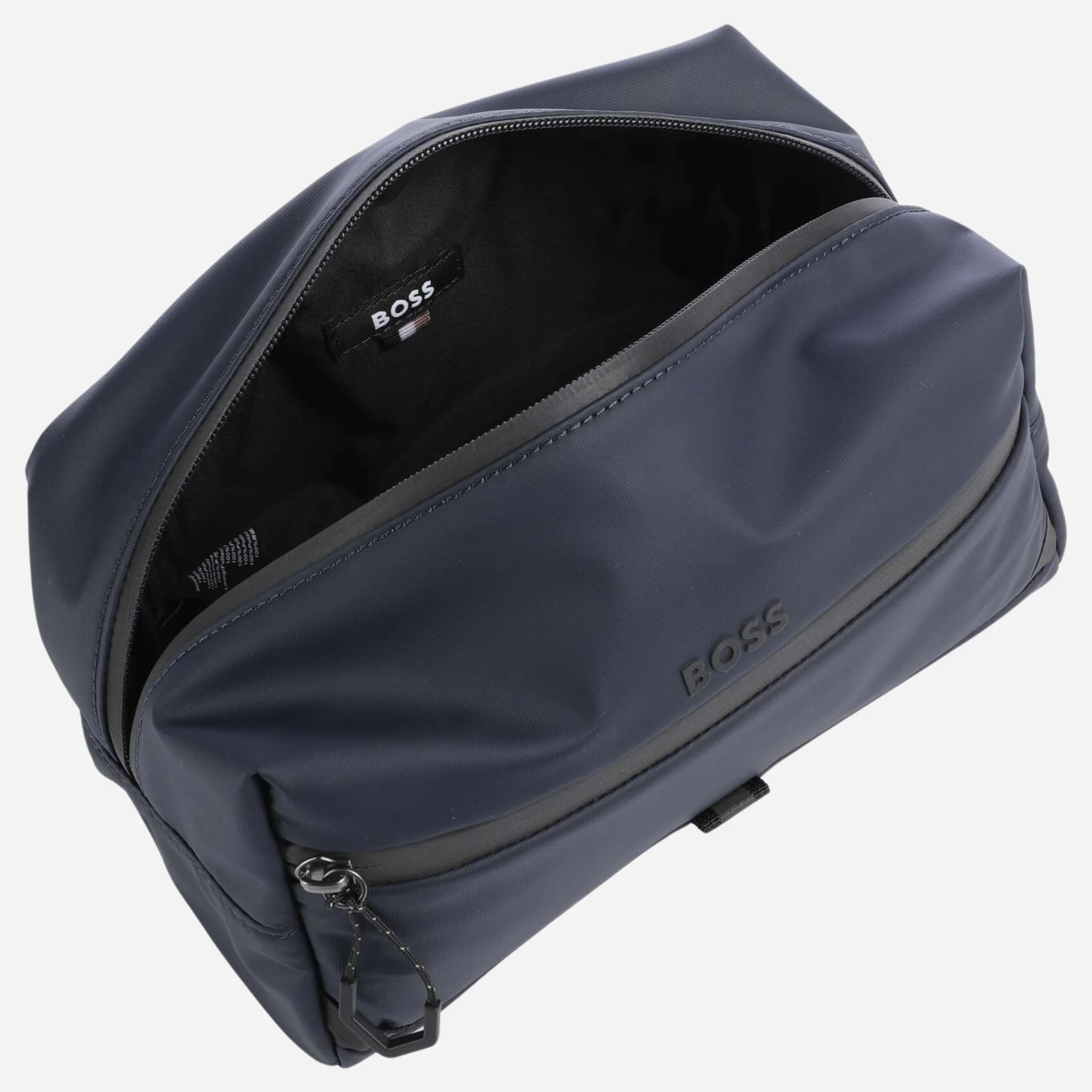 BOSS Stenson Navy Blue Wash Bag with Raised Black Logo - Image 3