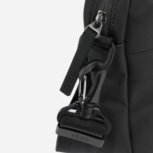 BOSS Stormy Black Faux Leather Reporter Bag with BOSS Logo - Image 3