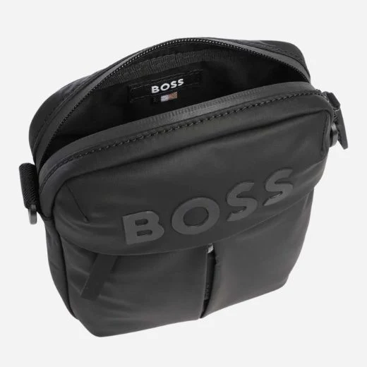 BOSS Stormy Black Faux Leather Reporter Bag with BOSS Logo - Image 4