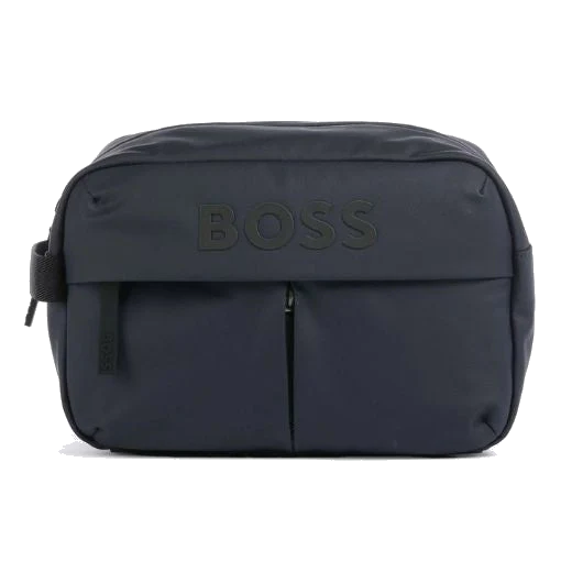 BOSS Stormy Dark Blue Wash Bag with Raised Logo