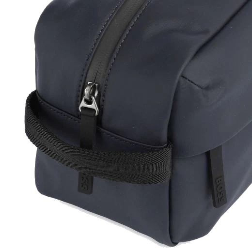 BOSS Stormy Dark Blue Wash Bag with Raised Logo - Image 3
