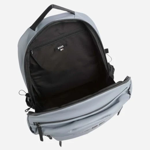 BOSS Stormy Platinum Grey Polyester Backpack with BOSS Logo - Image 4