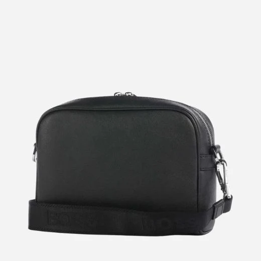 BOSS Zair Black Faux Leather Squared Cross Body Bag - Image 2