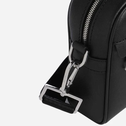 BOSS Zair Black Faux Leather Squared Cross Body Bag - Image 3