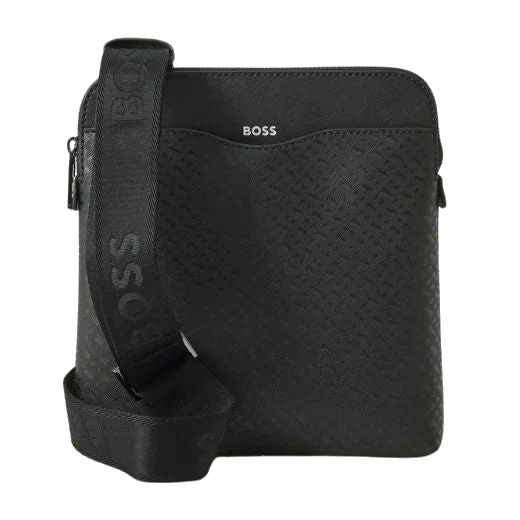 BOSS Zair Faux Leather Monogram Envelope Bag