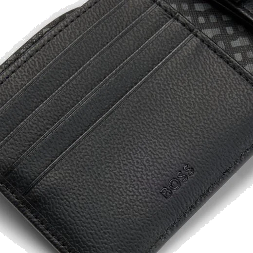 BOSS Zair Monogram Faux Leather 4CC Coin Wallet - Image 2
