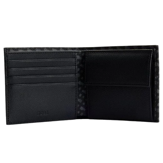 BOSS Zair Monogram Faux Leather 4CC Coin Wallet - Image 3
