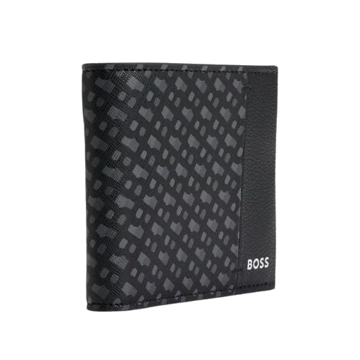 BOSS Zair Monogram Faux Leather 4CC Coin Wallet - Image 4