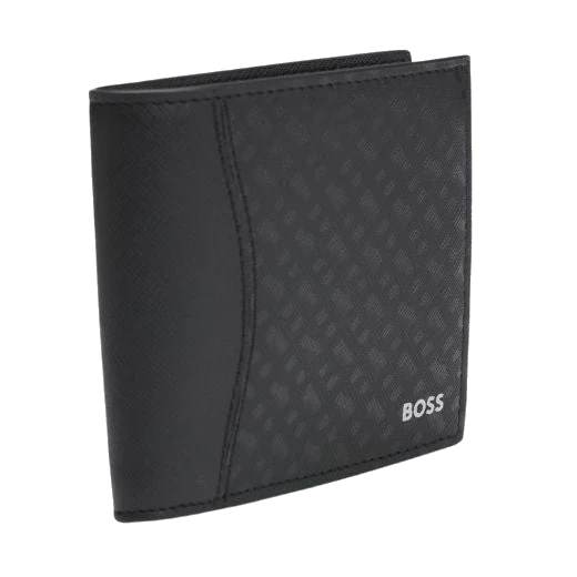 BOSS Zair Monogram Faux Leather 8CC Bifold Wallet - Image 2