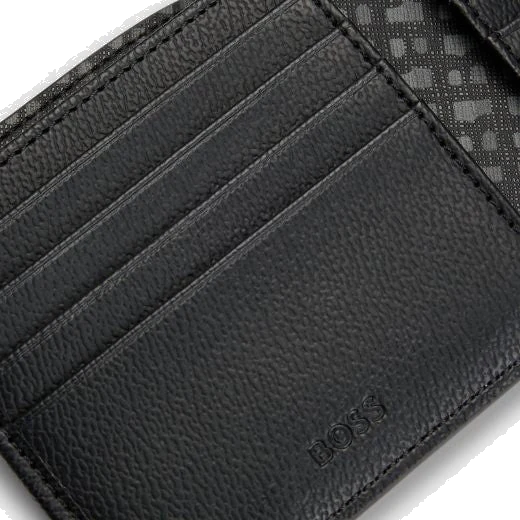 BOSS Zair Monogram Faux Leather 8CC Wallet - Image 4