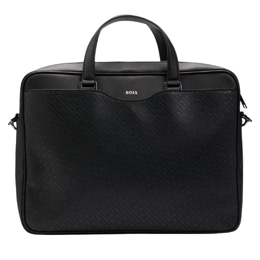 BOSS Zair Monogram Faux Leather Document Case