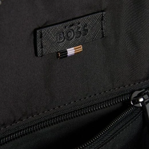 BOSS Zair Monogram Front Pocket Faux Leather Backpack - Image 4