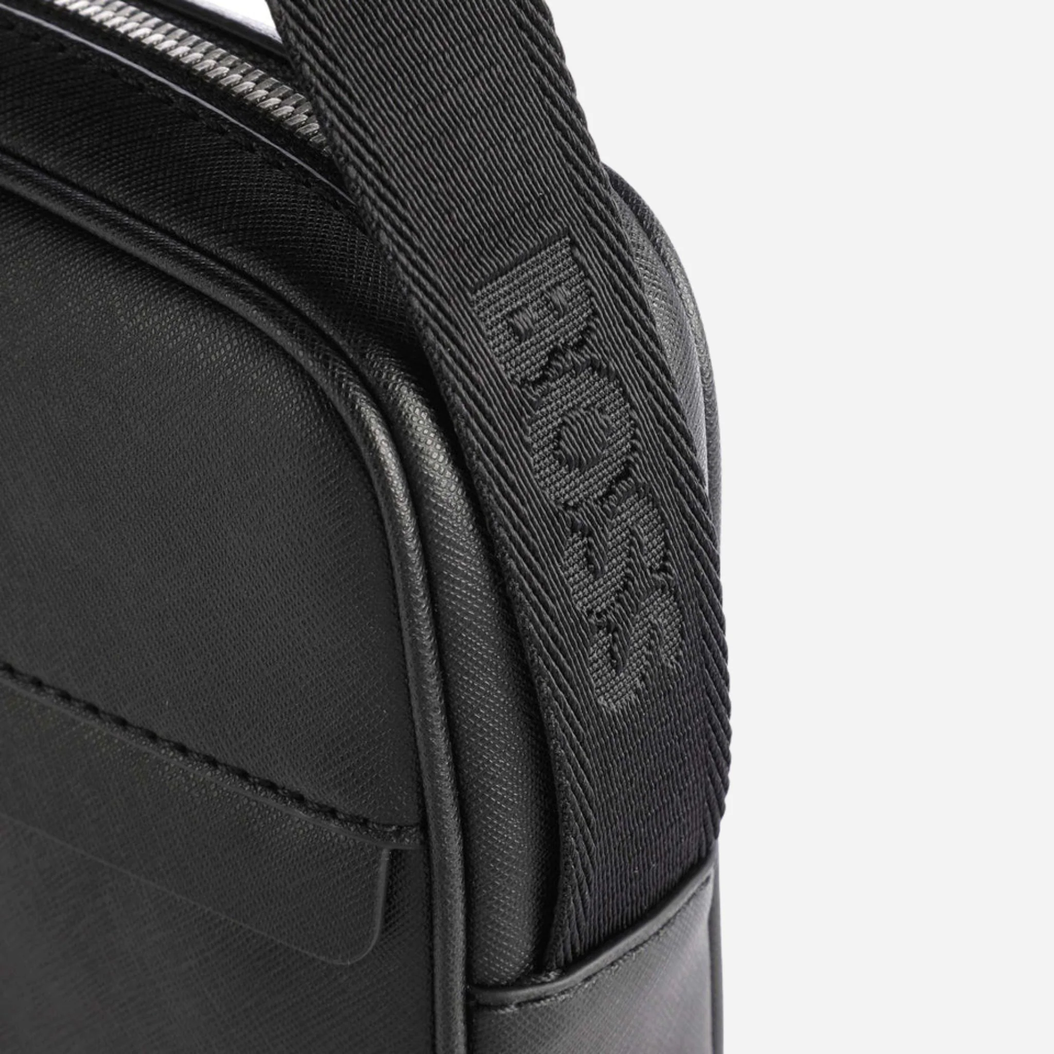 BOSS Zair NS Zip Black Cross Body Bag with White Logo - Image 3