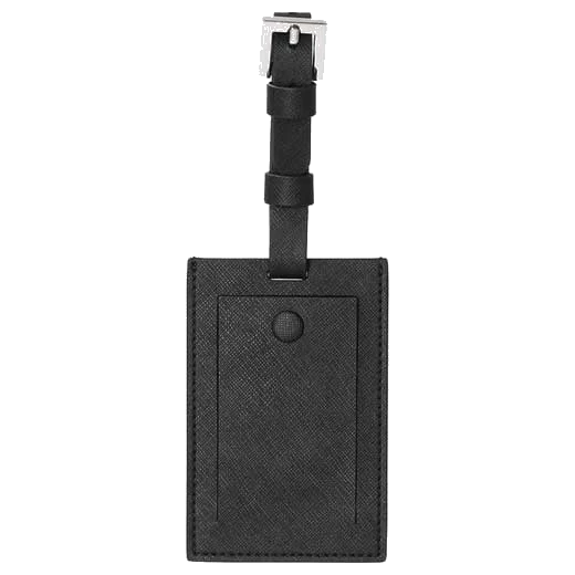 BOSS Zair Regenerated Black Leather Luggage Tag