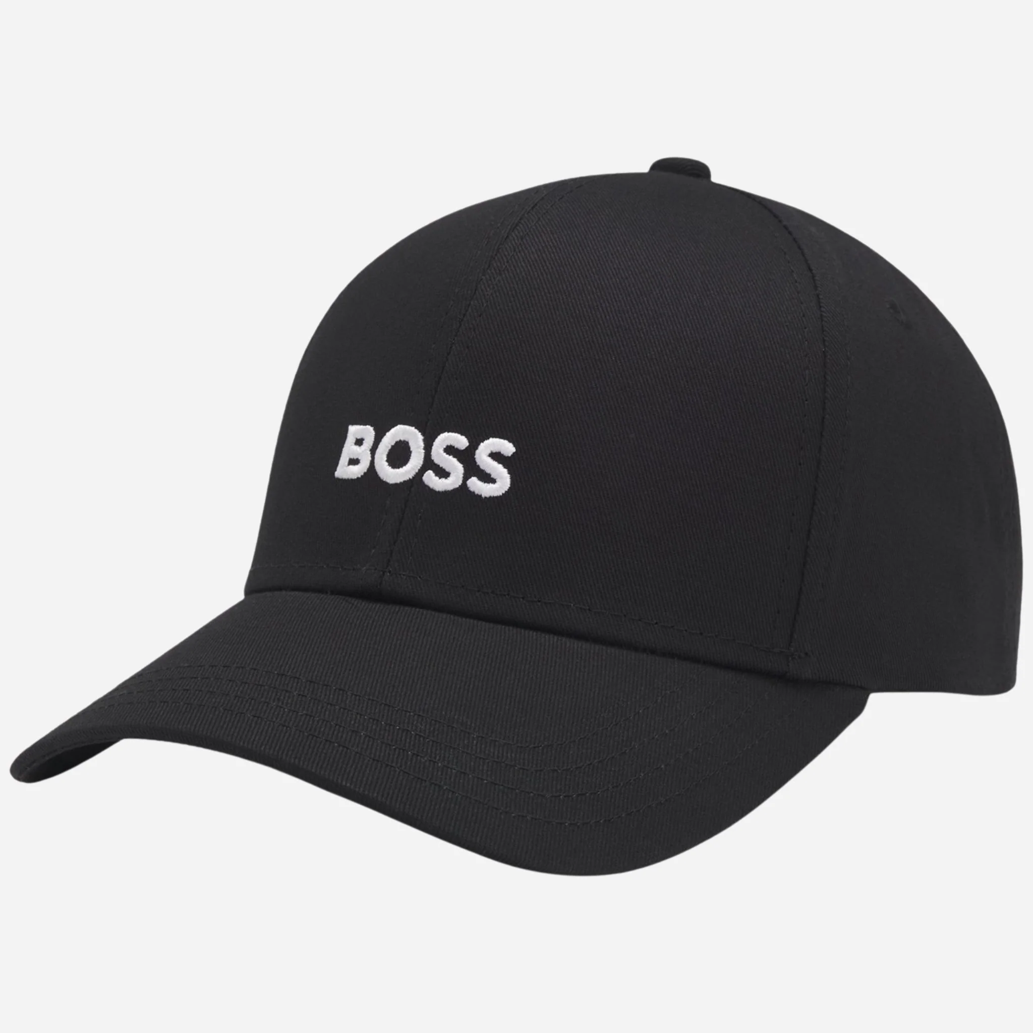 BOSS Zed Black Cotton-Twill Cap with Embroidered White Logo