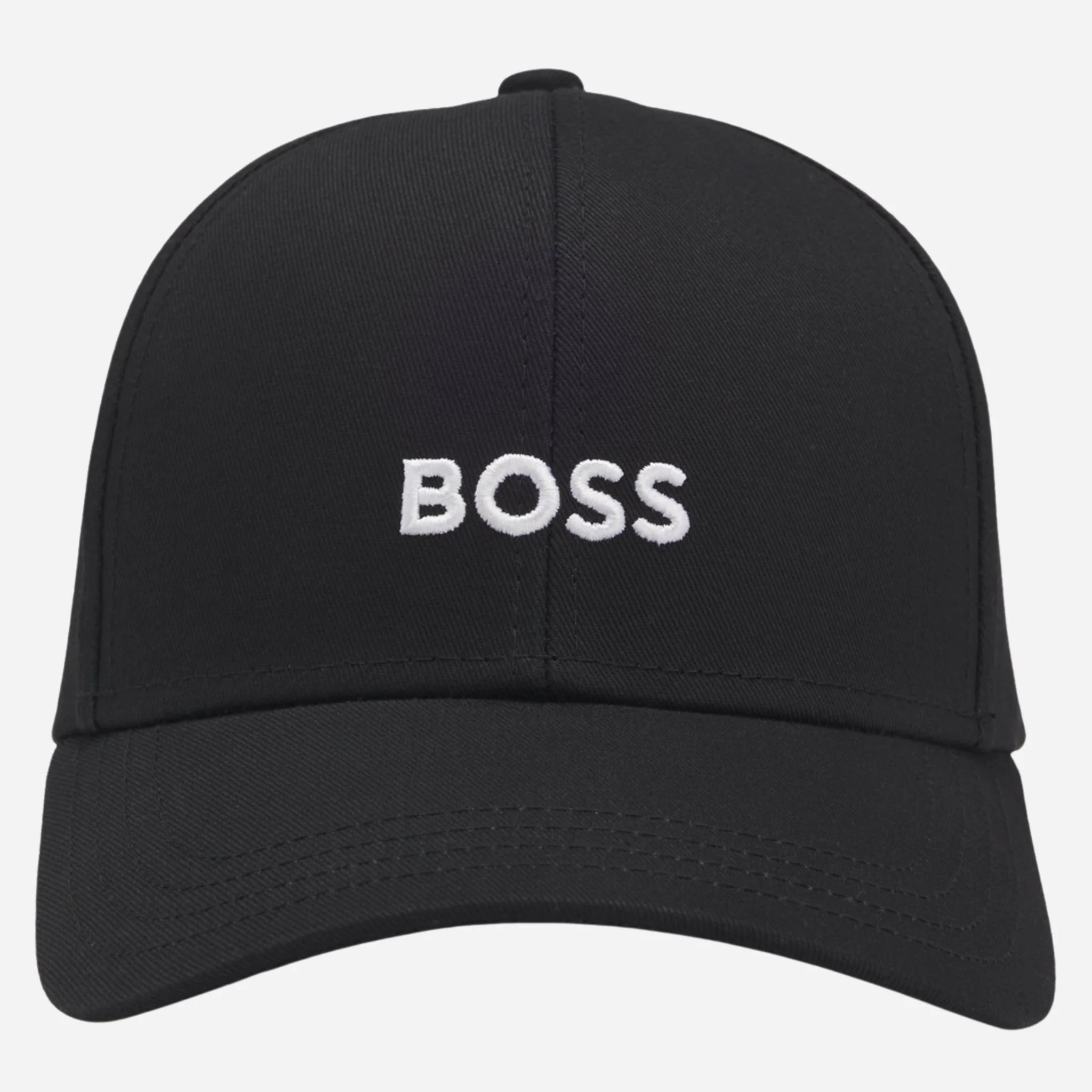 BOSS Zed Black Cotton-Twill Cap with Embroidered White Logo - Image 2