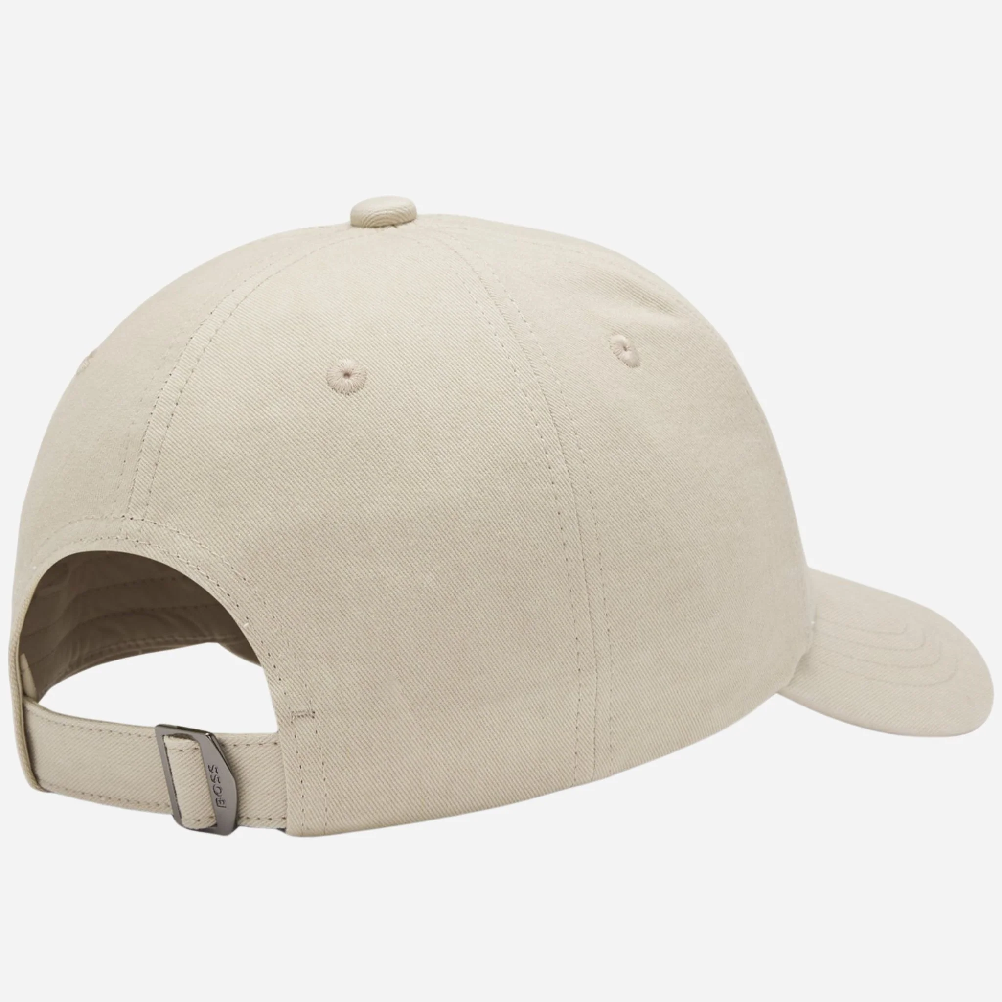 BOSS Zed Light Beige Cotton-Twill Cap with Metal Logo and Signature Stripes - Image 3
