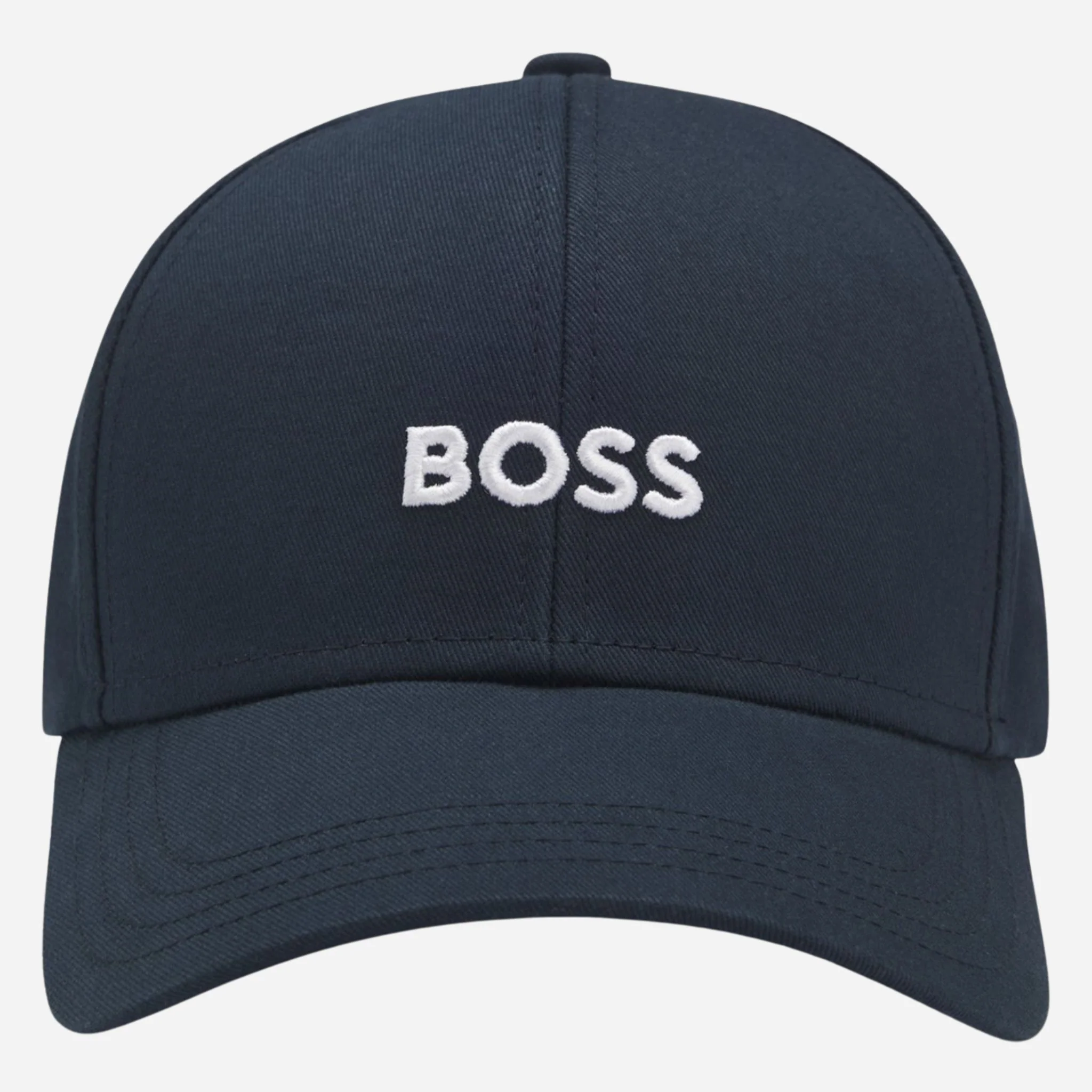 BOSS Zed Navy Blue Cotton-Twill Cap with Embroidered White Logo - Image 2