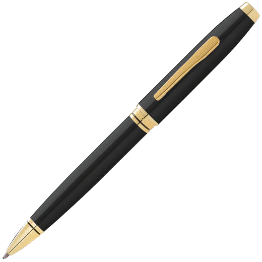 Cross Black Coventry Ballpoint Pen with Gold Trim