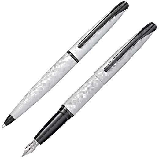 Cross Brushed Chrome ATX Ballpoint and Fountain Pen Set