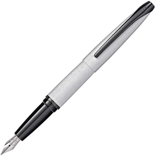 Cross Brushed Chrome ATX Ballpoint and Fountain Pen Set - Image 3