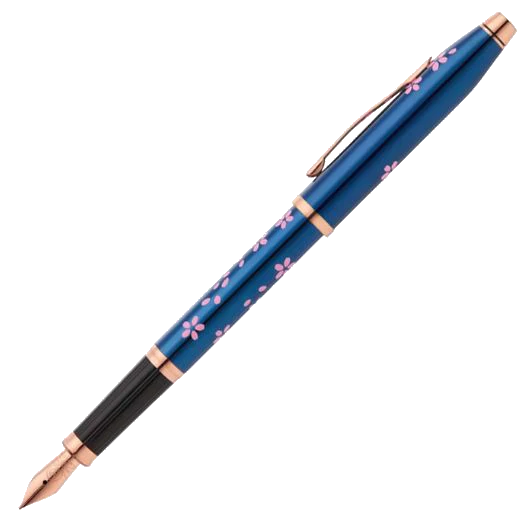 Cross Century II Cherry Blossom Fountain Pen in Blue PVD