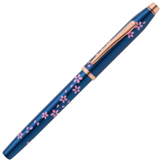 Cross Century II Cherry Blossom Fountain Pen in Blue PVD - Image 3